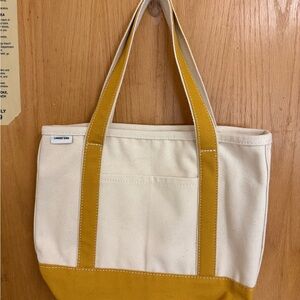 Lands' End Mustard and Cream Tote Bag